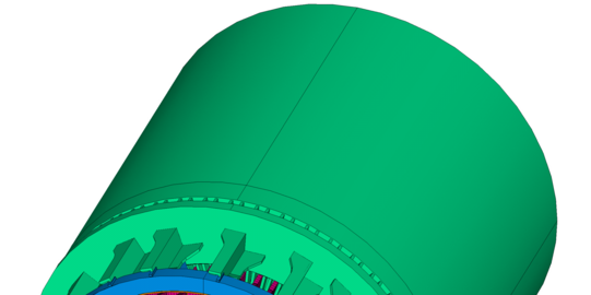 CAD Modell der Schaltseite des untersuchten Turbogenerators