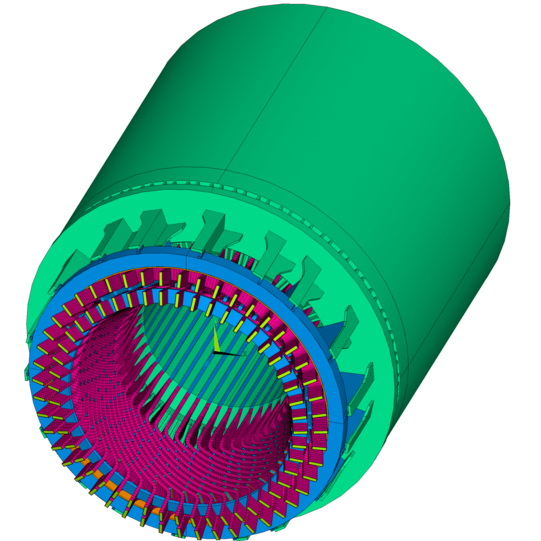 CAD Modell der Schaltseite des untersuchten Turbogenerators