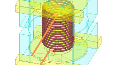 3D-Modell einer Spule in Ansys Maxwell