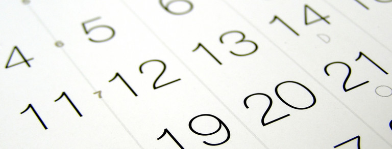 Zahlen aus einem Kalender im Detail